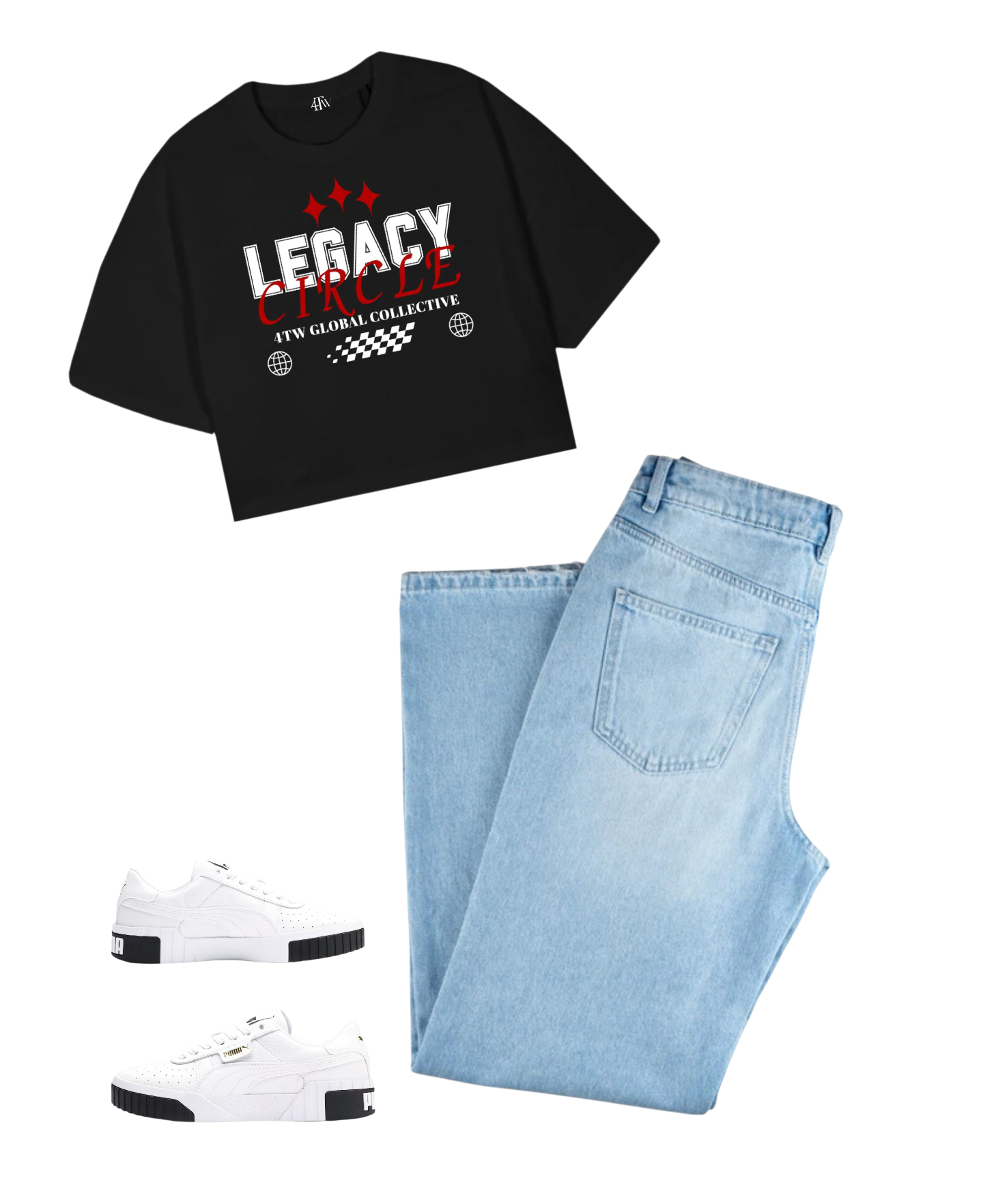 Cropped Legacy Circle Global Tee