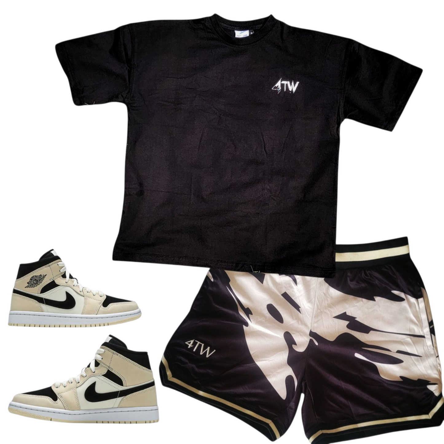 Two-Toned Ribbed Lite Mesh Shorts