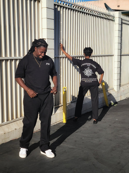 All-Weather Black Open Hem Pant